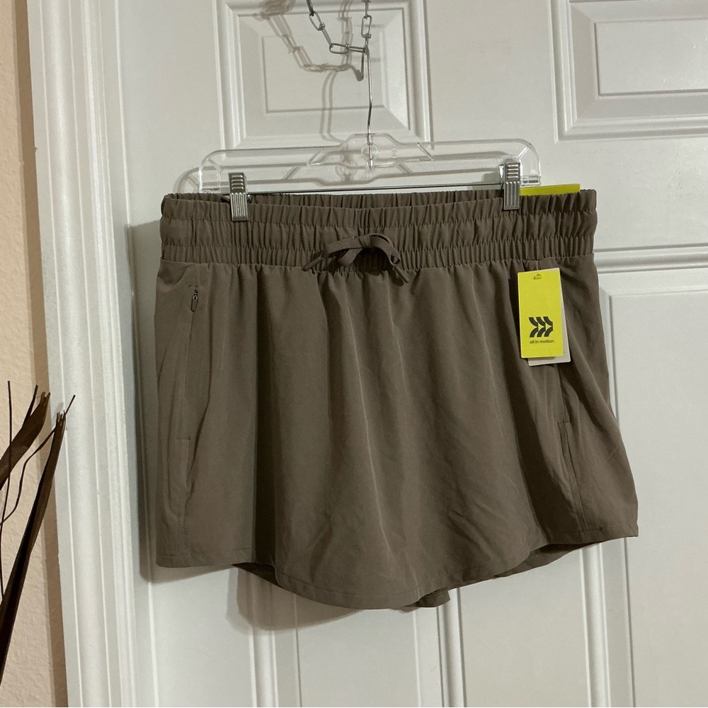 All in Motion Brown Athletic Skorts Lightweight Elastic Waist Size XL